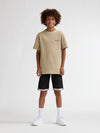 Jongens T-Shirt SS Classic Print van Petrol in de kleur Light Tan in maat 176.
