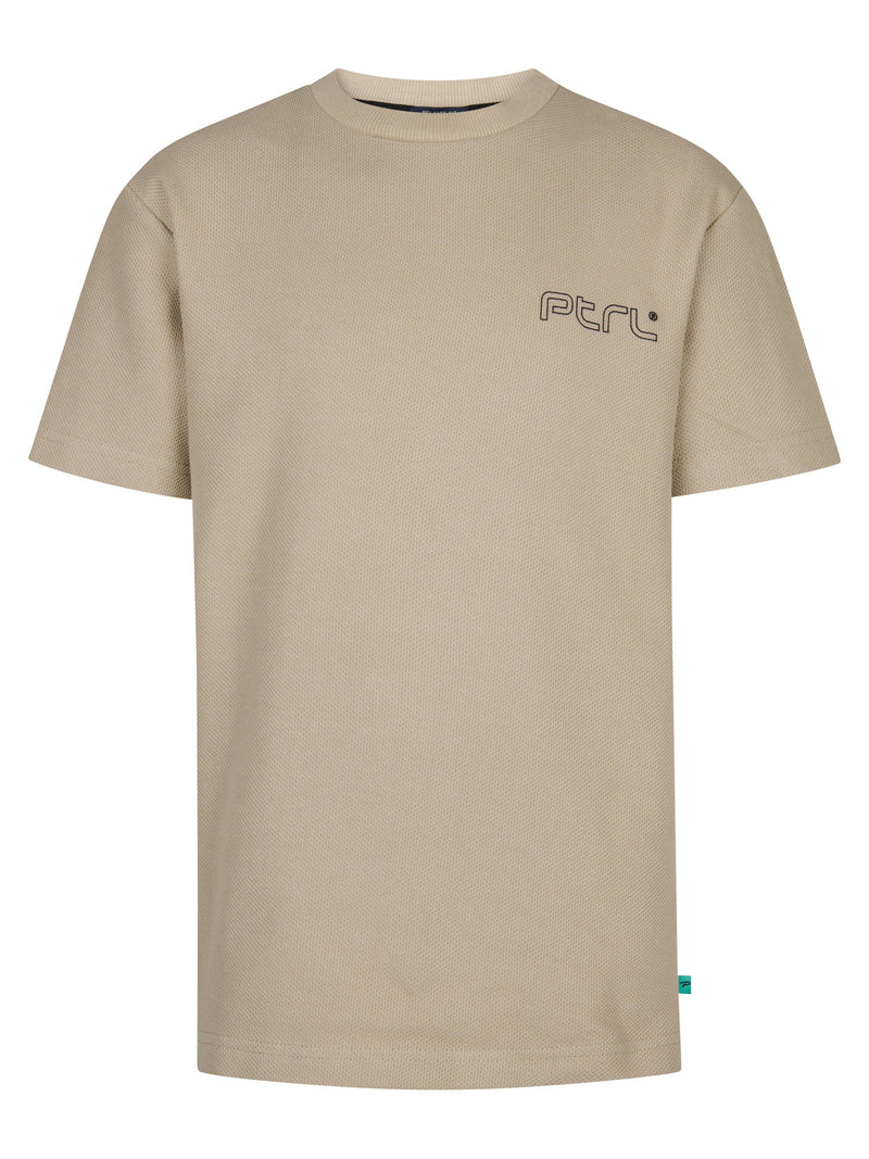 Jongens T-Shirt SS Classic Print van Petrol in de kleur Light Tan in maat 176.