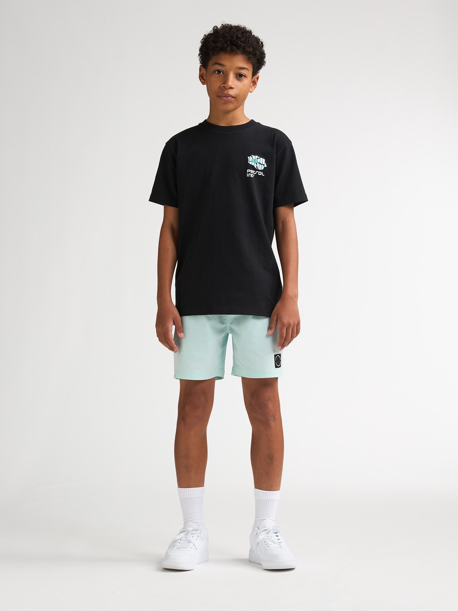 Jongens T-Shirt SS Classic Print van Petrol in de kleur Black in maat 176.