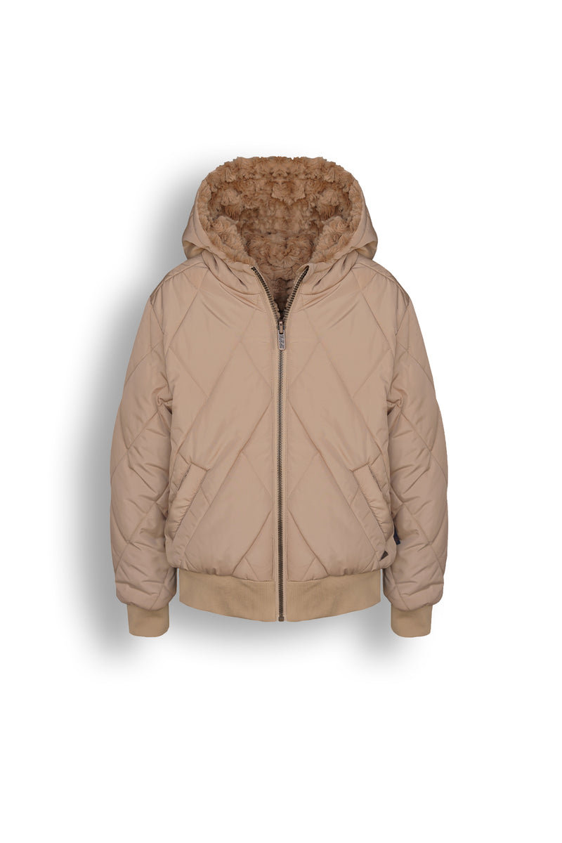 NoBell Bye Reversible hooded jacket with fur