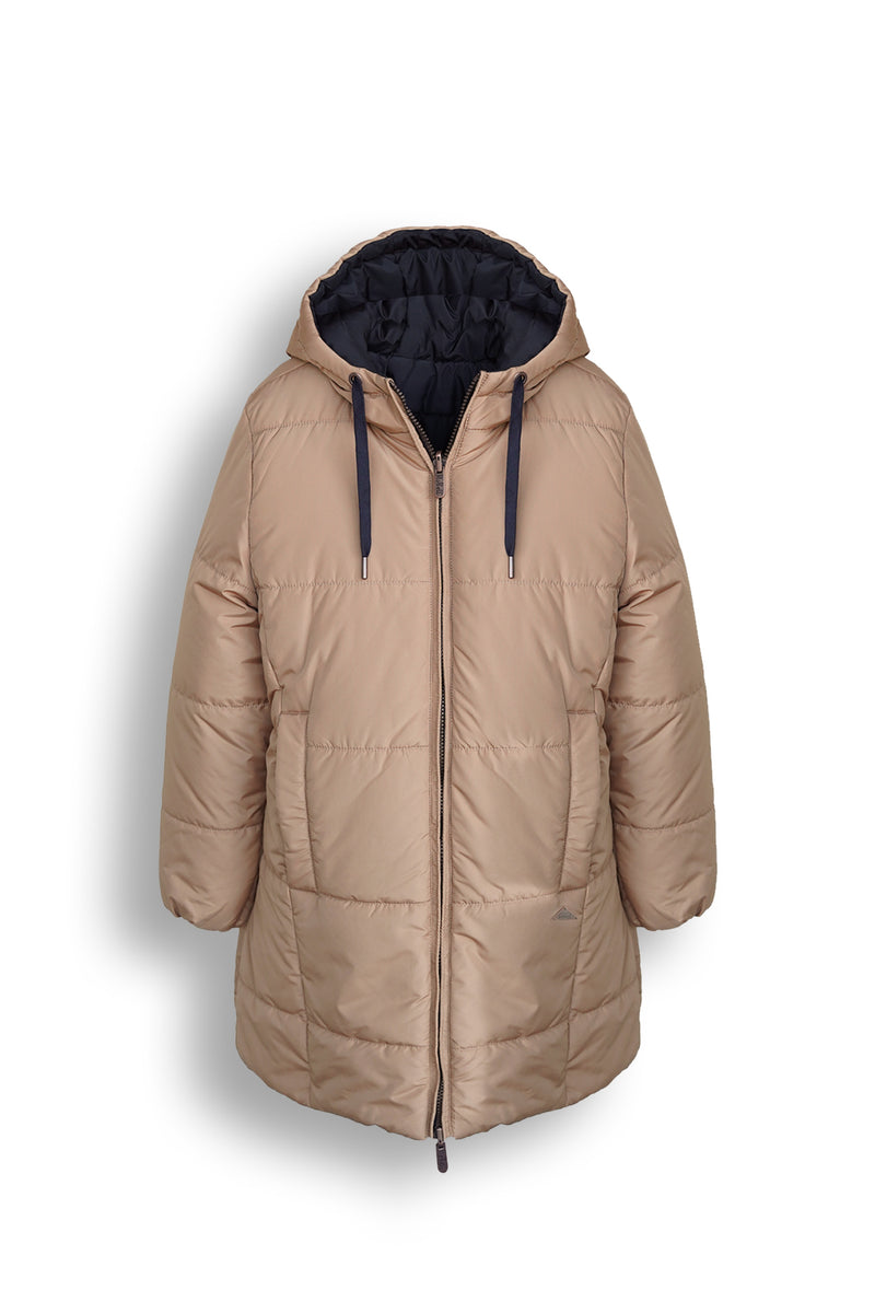 NoBell Baggy Reversible long hooded jacket