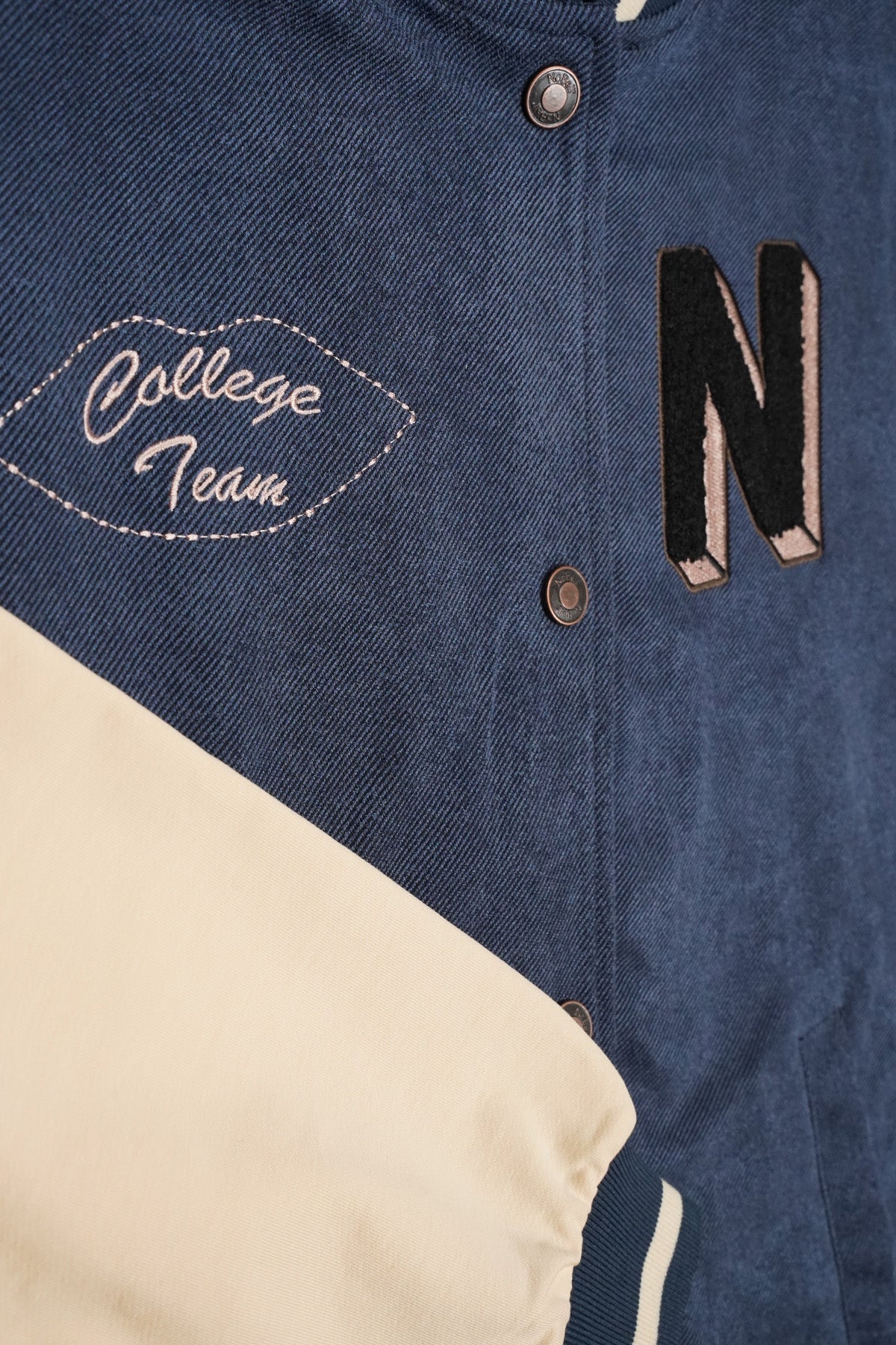 Meisjes Barsy girls varsity jacket navy van NoBell in de kleur Navy Blazer in maat 158-164.