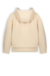 Meisjes Keddy teddy hooded zip up sweater van NoBell in de kleur Pearled Ivory in maat 170-176.