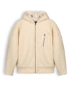 Meisjes Keddy teddy hooded zip up sweater van NoBell in de kleur Pearled Ivory in maat 170-176.