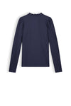 Meisjes Kobus girls soft rib jersey tshirt l/sl van NoBell in de kleur Navy Blazer in maat 170-176.