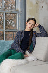 Meisjes Kobus girls soft rib jersey tshirt l/sl van NoBell in de kleur Navy Blazer in maat 170-176.