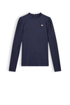 Meisjes Kobus girls soft rib jersey tshirt l/sl van NoBell in de kleur Navy Blazer in maat 170-176.