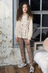 Meisjes Sane girls fake suede pants brown van NoBell in de kleur Dark Roast Brown in maat 170-176.