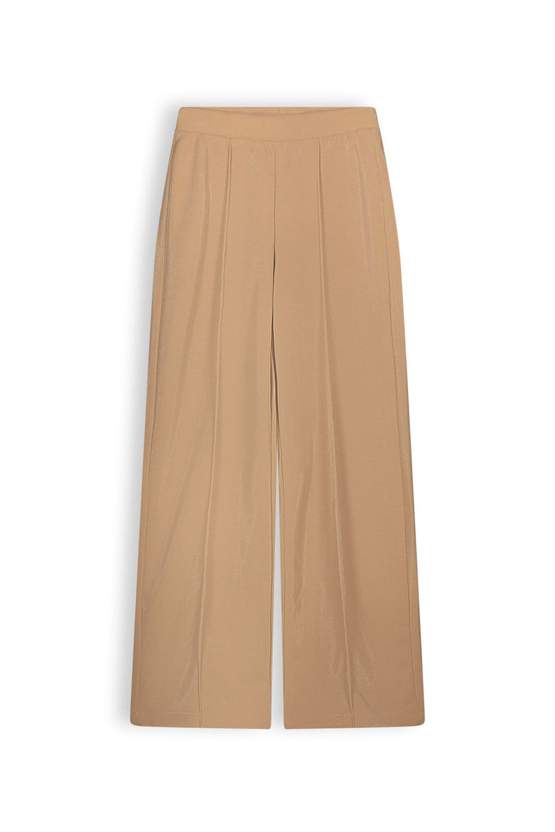 Meisjes Sinus girls palazzo pique pants beige van NoBell in de kleur Beige in maat 170-176.
