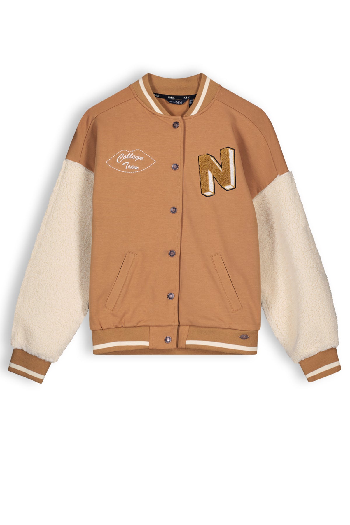 NoBell Barsy girls varsity indoor jacket brown