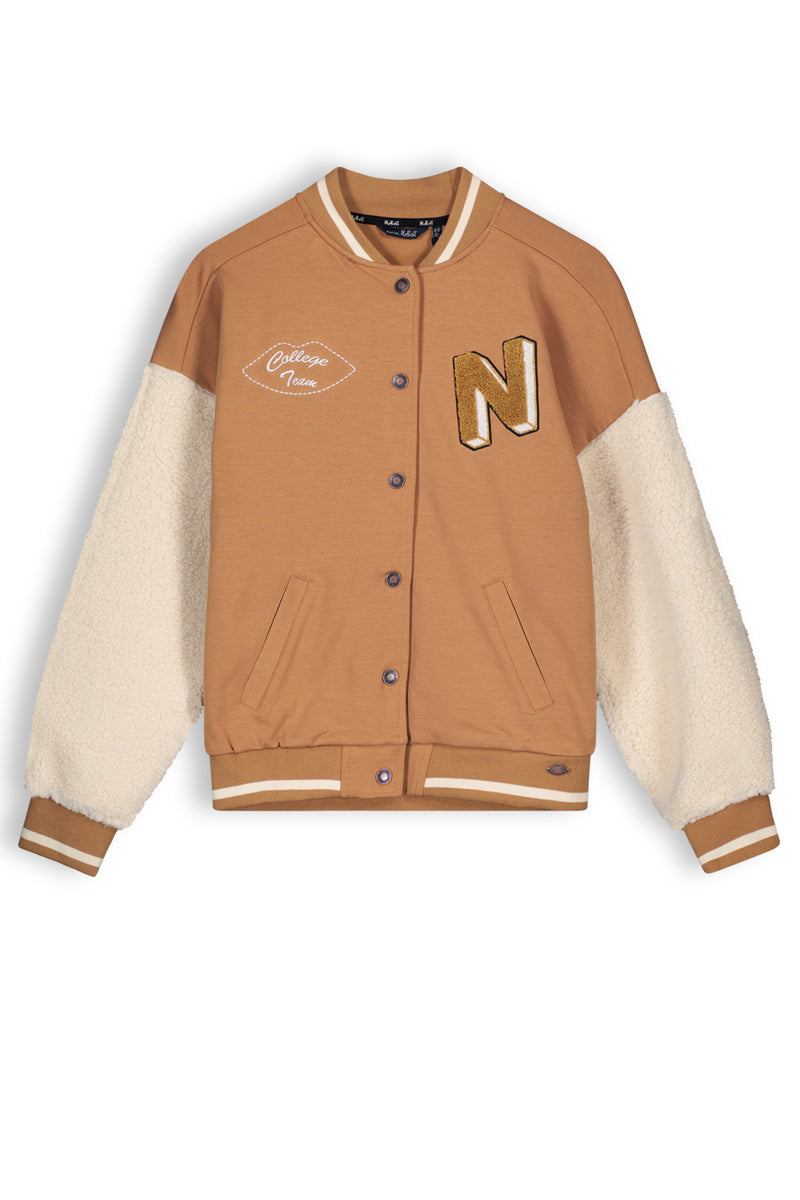 NoBell Barsy girls varsity indoor jacket brown
