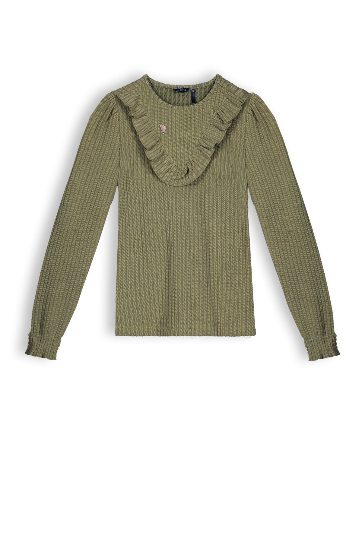 NoBell Kobo girls cable jersey tshirt l/sl olive green