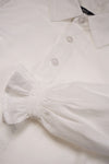 Meisjes Tipi Girls Button Up Poplin Blouse van NoBell in de kleur Snow White in maat 170-176.