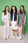 Meisjes Timy Girls Fancy Pinstripe Gilette Silver Grey van NoBell in de kleur Silver Gray in maat 170-176.