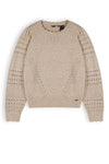 Meisjes Kamile Girls Knitted Soft Sweater van NoBell in de kleur Champagne in maat 170-176.
