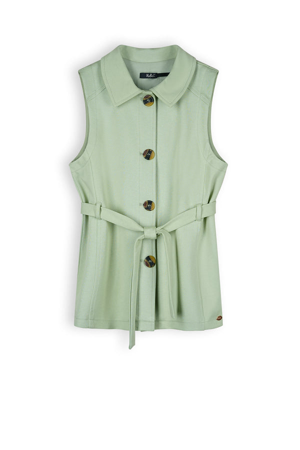 Meisjes Tika Girls Gilet With Belt Jade Green van NoBell in de kleur Jade in maat 170-176.