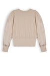 Meisjes Kiva Girls Rib Tshirt With Contrast Woven Sleeves van NoBell in de kleur Champagne in maat 170-176.