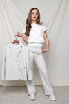 Meisjes Sayla Girls Full Length Wide Pants Silver Grey van NoBell in de kleur Silver Gray in maat 170-176.