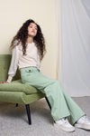 Meisjes Sinua Girls Wide Leg Pants Jade Green van NoBell in de kleur Jade in maat 170-176.