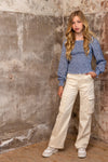 NoBell Susy Garment Dyed Stretch Twill Cargo Pants