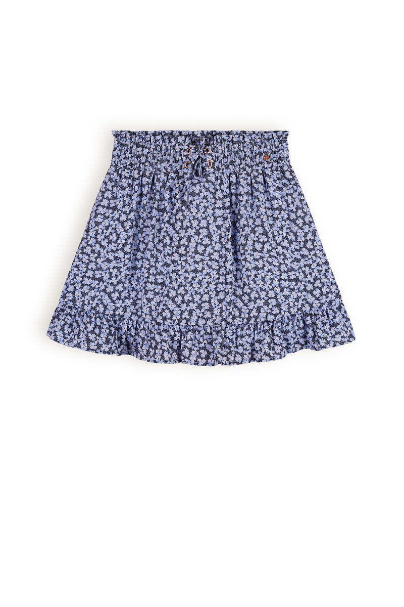 NoBell Ninez Denim Flower Skirt