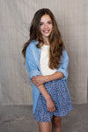NoBell Ninez Denim Flower Skirt