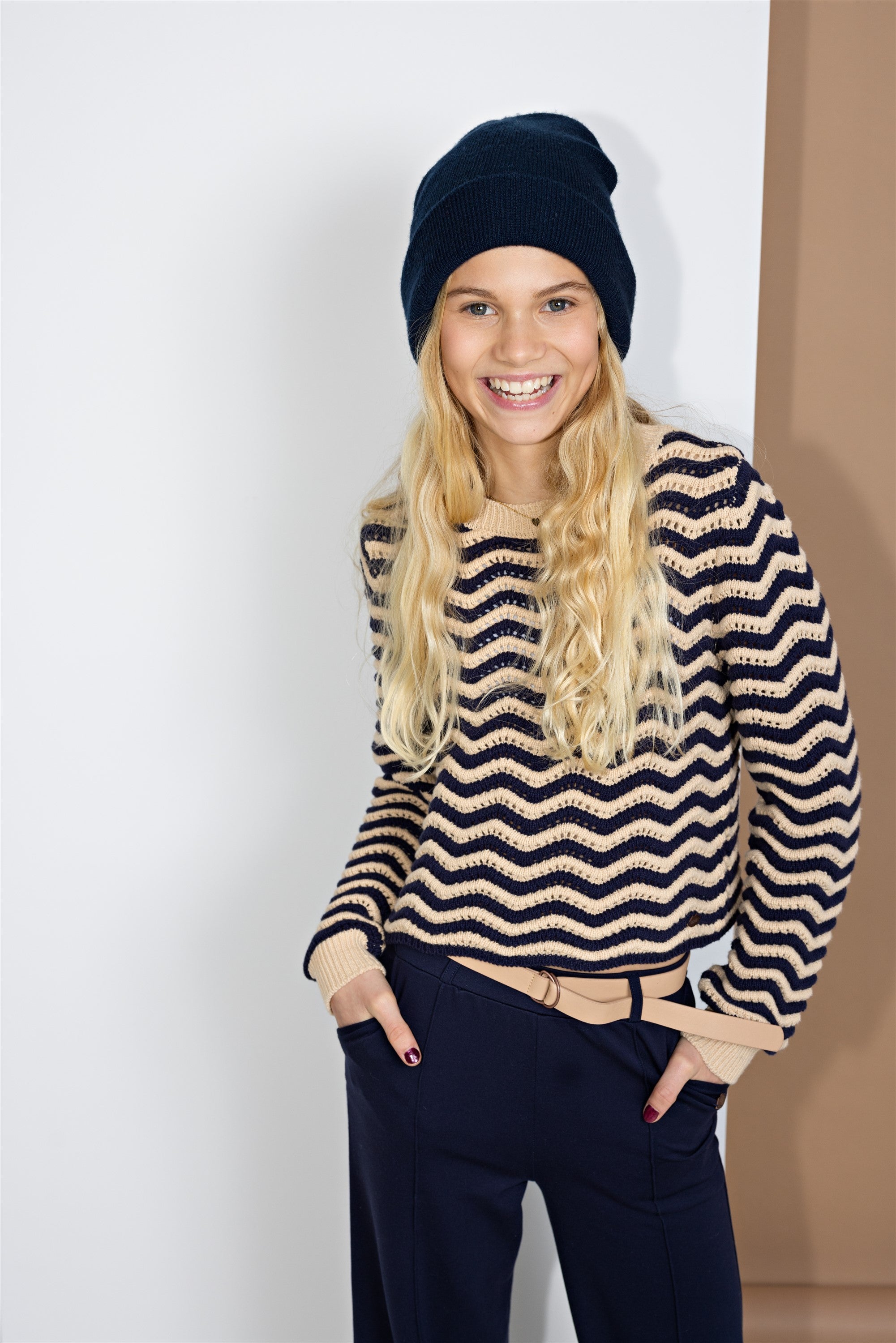 NoBell Kela wave pattern knitted sweater