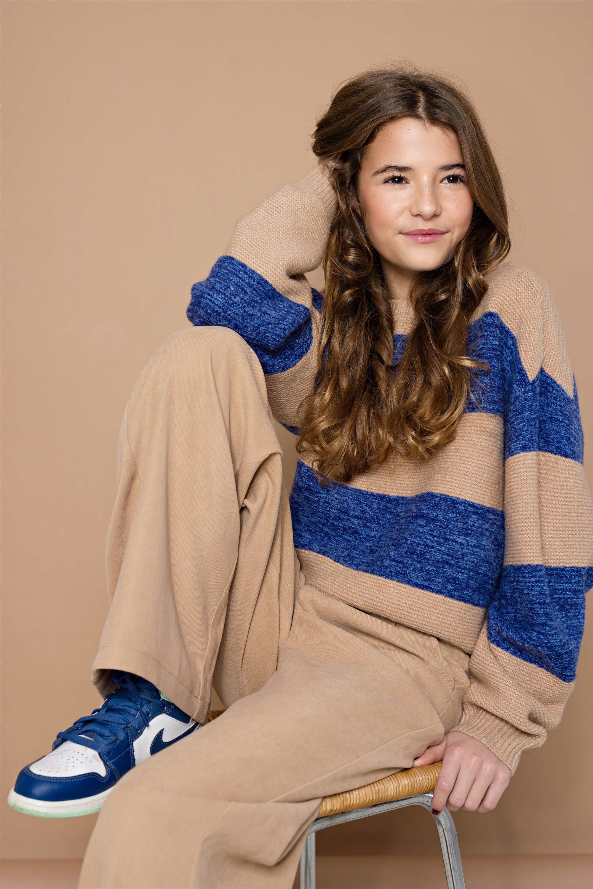 NoBell Kessy knitted colorblock croppepd sweater