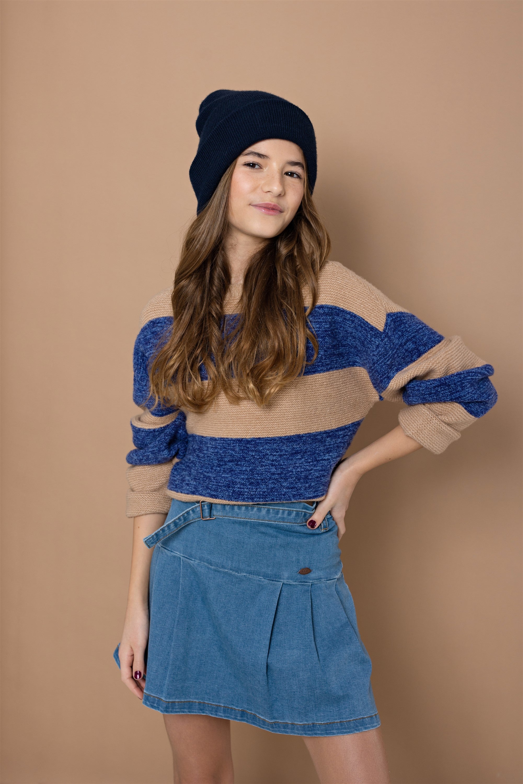 NoBell Kessy knitted colorblock croppepd sweater