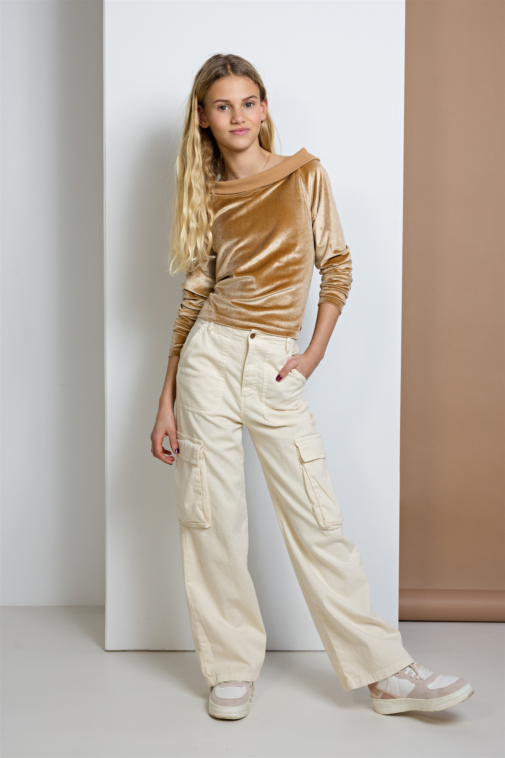 NoBell Susy garment dyed twill cargo pants