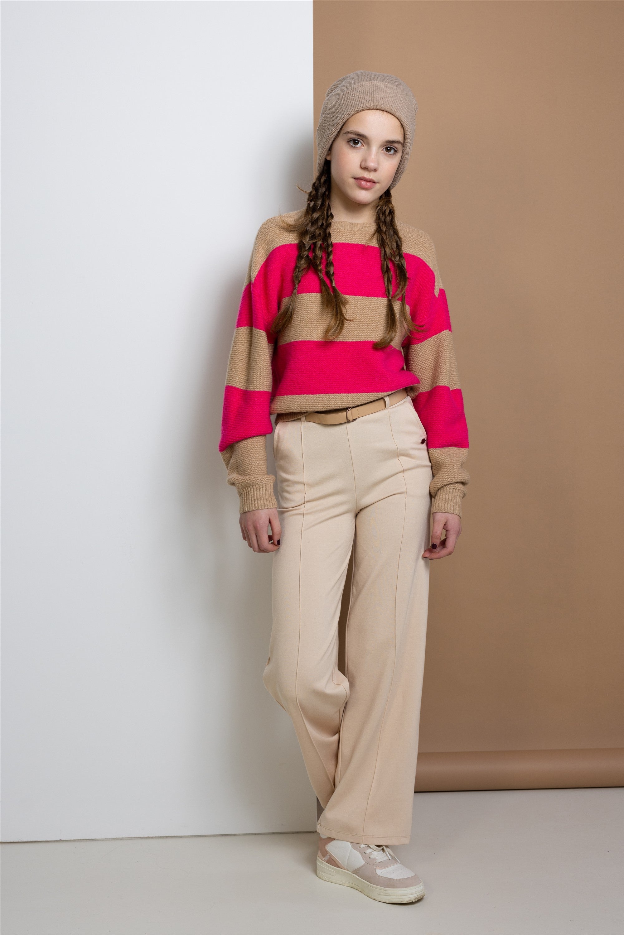 NoBell Kessy knitted colorblock croppepd sweater