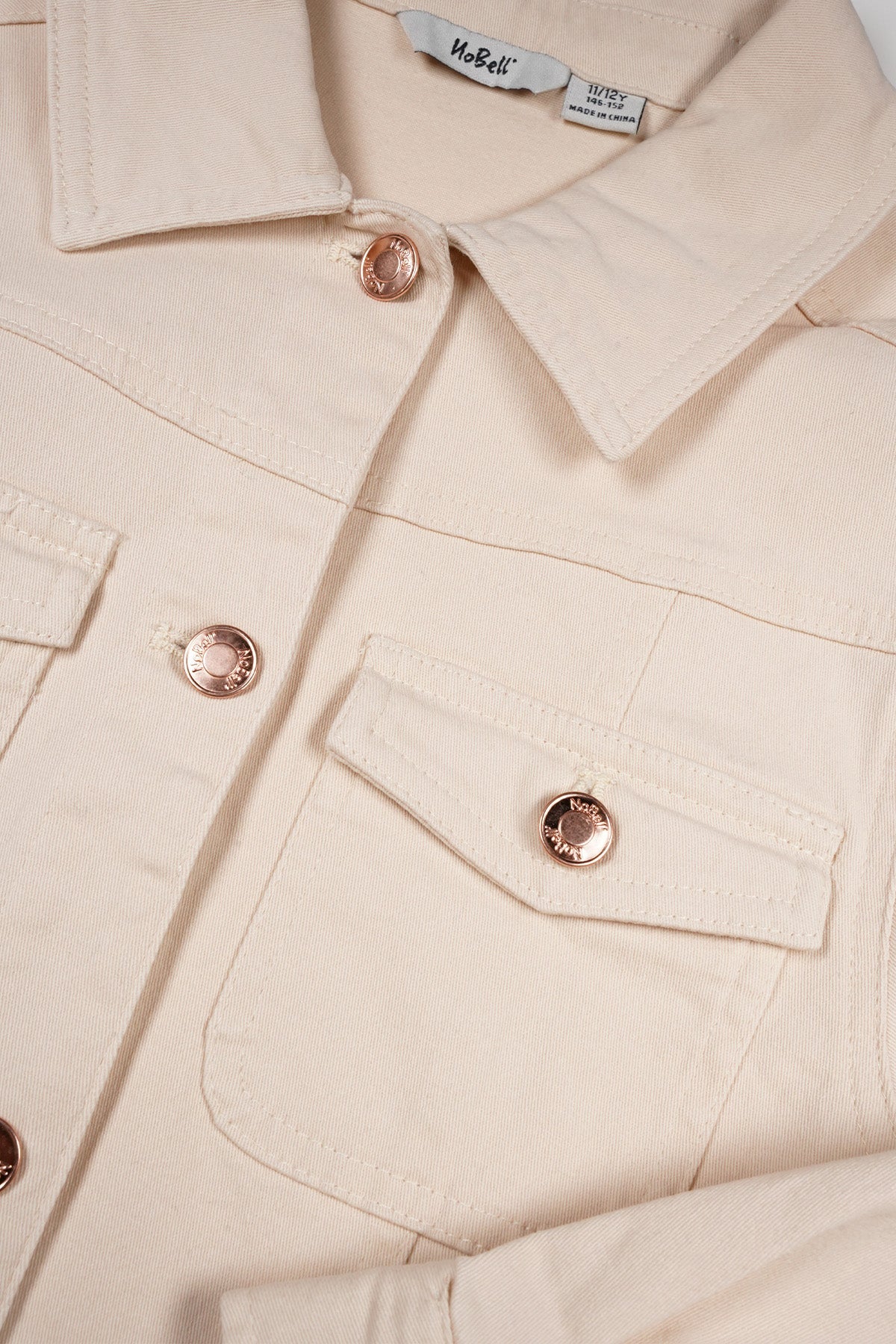 Meisjes Boan Stretch Twill Jacket van NoBell in de kleur Pearled Ivory in maat 170-176.