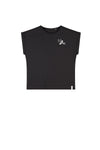 Meisjes Kasis T-shirt Take a Break print at back van NoBell in de kleur Jet Black in maat 170-176.