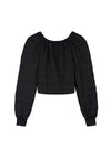 Meisjes Kessy Ruffled l/sl top van NoBell in de kleur Jet Black in maat 170-176.