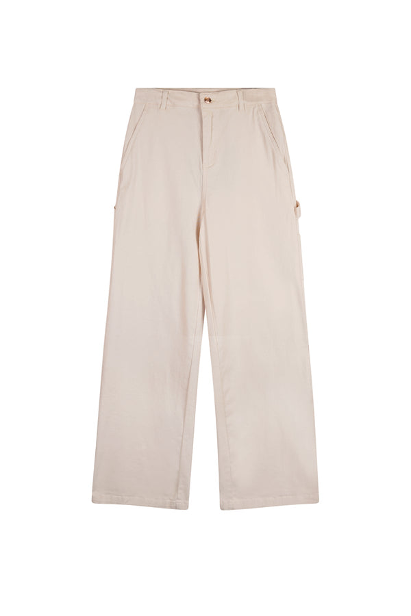 Meisjes Suca Stretch Twill Carpenter Pants van NoBell in de kleur Pearled Ivory in maat 170-176.