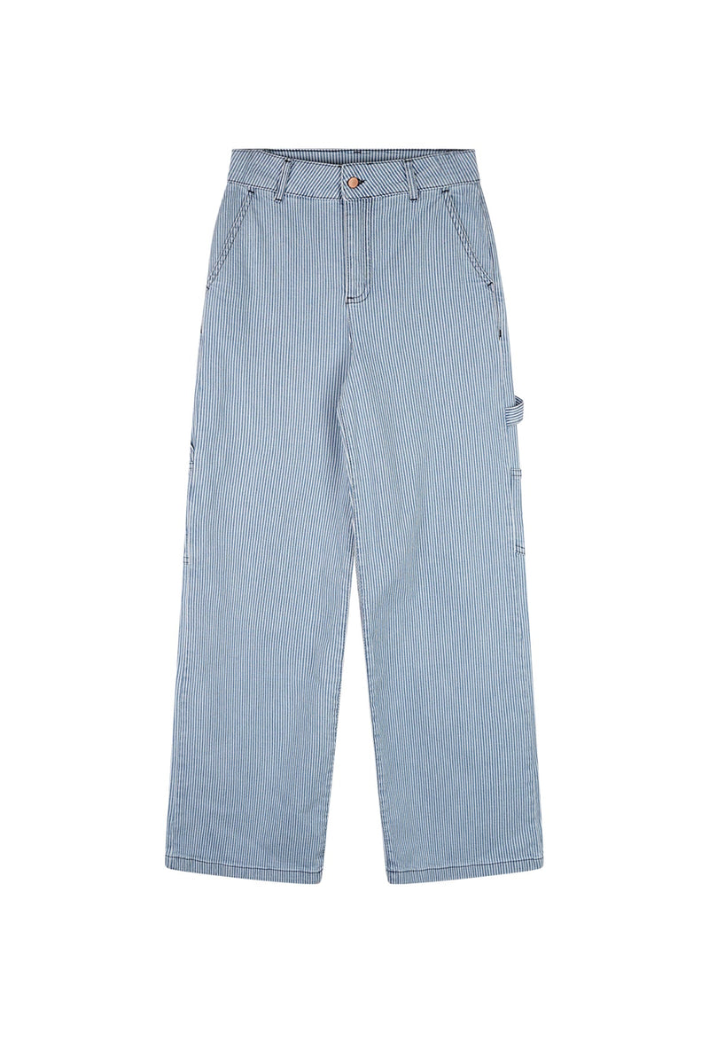 Meisjes Suca Striped Twill Carpenter Pants van NoBell in de kleur Nautical Blue in maat 170-176.