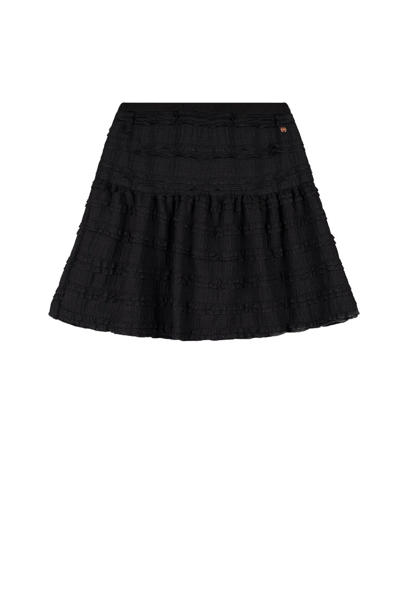 Meisjes Nika ruffled skirt van NoBell in de kleur Jet Black in maat 170-176.