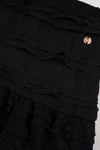 Meisjes Nika ruffled skirt van NoBell in de kleur Jet Black in maat 170-176.