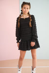 Meisjes Nika ruffled skirt van NoBell in de kleur Jet Black in maat 170-176.