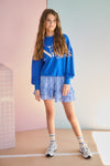 Meisjes Naia AOP Printed skirt van NoBell in de kleur Nautical Blue in maat 170-176.