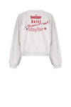 Meisjes Kaila Furry Sweat with contrast cuffs van NoBell in de kleur Grey Melange in maat 170-176.