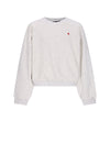 Meisjes Kaila Furry Sweat with contrast cuffs van NoBell in de kleur Grey Melange in maat 170-176.