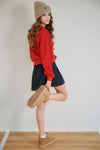 Meisjes Kobell Furry London Sweat van NoBell in de kleur Ruby Red in maat 170-176.