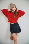 Meisjes Kobell Furry London Sweat van NoBell in de kleur Ruby Red in maat 170-176.