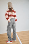 Meisjes Kate Colorblock Knitted Sweater van NoBell in de kleur Ruby Red in maat 170-176.