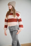 Meisjes Kate Colorblock Knitted Sweater van NoBell in de kleur Ruby Red in maat 170-176.