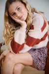 Meisjes Kate Colorblock Knitted Sweater van NoBell in de kleur Ruby Red in maat 170-176.