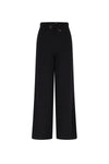 Meisjes Sally Melange Rib Wide Leg Pants van NoBell in de kleur Jet Black in maat 176.