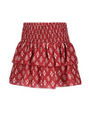Meisjes Nika Smocked layered skirt van NoBell in de kleur Ruby Red in maat 170-176.