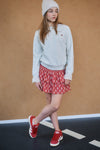 Meisjes Nika Smocked layered skirt van NoBell in de kleur Ruby Red in maat 170-176.